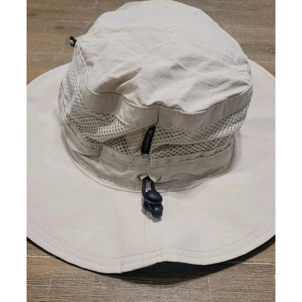 Columbia Bora Bora UV Protection Wide Brim Hat Sun Cap Beige Tan With Strap